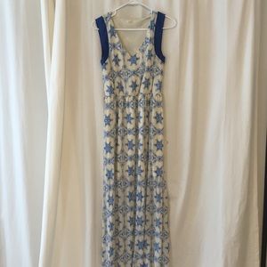 Blue & White Maxi dress